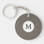 Personalisiertes Monogram Polka Dots Muster in Bra Schlüsselanhänger (Vorderseite)
