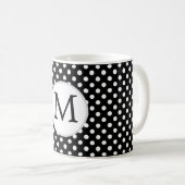Personalisiertes Monogram Polka Dots Muster in Sch Kaffeetasse (VorderseiteRechts)