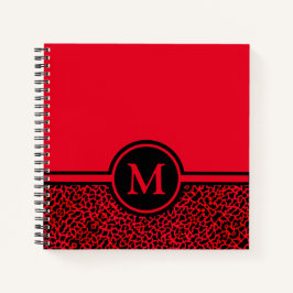 Personalisiertes Monogram Red Leopard Spiral Noteb Notizblock