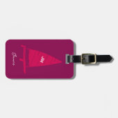 Personalisiertes Monogram Sailboat Racing Pink Gepäckanhänger (Vorderseite horizontal)
