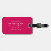 Personalisiertes Monogram Sailboat Racing Pink Gepäckanhänger (Rückseite horizontal)