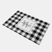 Personalisiertes Monogram Script Black Buffalo Kar Fußmatte (Schrägansicht)