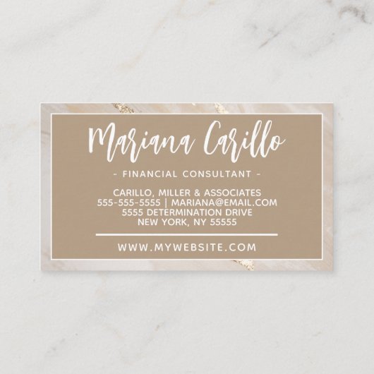 Personalisiertes Monogram-Skript für die Goldfolie Visitenkarte (Rückseite)