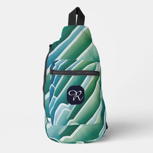 Personalisiertes Monogram Sling Bag - Modernes Abs (Vorderseite)