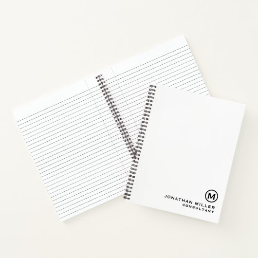 Personalisiertes Monogram SpiralNotebook Notizblock (Innenseite)