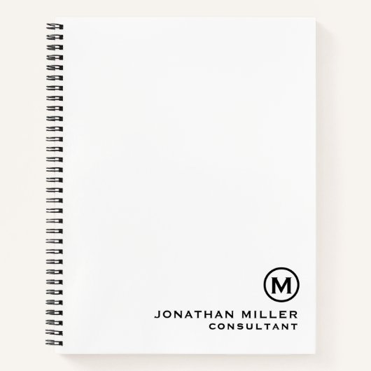 Personalisiertes Monogram SpiralNotebook Notizblock (Vorderseite)