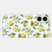 Personalisiertes Monogram Summer Lemons iPhone 16 Case-Mate iPhone Hülle (Rückseite (Horizontal))