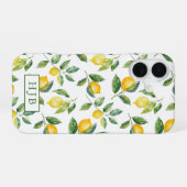 Personalisiertes Monogram Summer Lemons iPhone 16 Hülle (Rückseite (Horizontal))