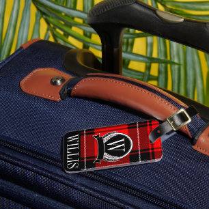 Personalisiertes Monogram Tartan Kariert Luggage T Gepäckanhänger