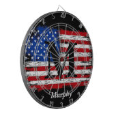Personalisiertes Monogram USA Flag 4. Juli Party Dartscheibe (Vorderseite Links)