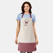 Personalisiertes Monogram Wappen Bow Weihnachten Schürze (Getragen)