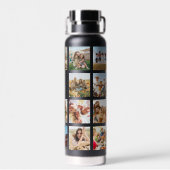 Personalisiertes Monogramm 19-Foto-Collage Trinkflasche (Rückseite)