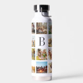 Personalisiertes Monogramm 19-Foto-Collage Trinkflasche (Links)