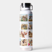 Personalisiertes Monogramm 19-Foto-Collage Trinkflasche (Rückseite)
