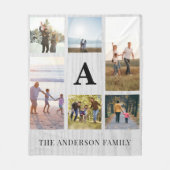 Personalisiertes Monogramm 6 FotoCollage Fleecedecke (Vorderseite)