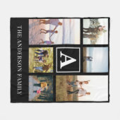 Personalisiertes Monogramm 6 FotoCollage Fleecedecke (Vorderseite (Horizontal))