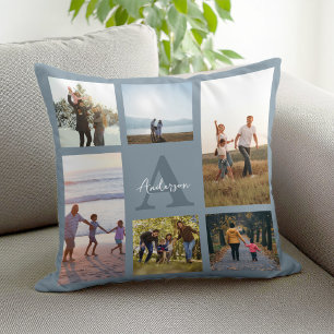 Personalisiertes Monogramm 6 FotoCollage Kissen