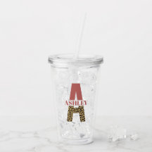 Personalisiertes Monogramm A Pink Leopard