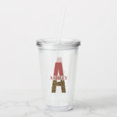 Personalisiertes Monogramm A Pink Leopard Acryltrinkbecher (Rückseite)