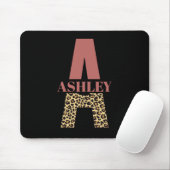 Personalisiertes Monogramm A Pink Leopard Mousepad (Mit Mouse)