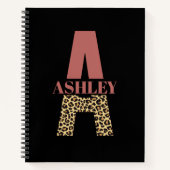Personalisiertes Monogramm A Pink Leopard Notizblock (Vorderseite)