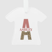 Personalisiertes Monogramm A Pink Leopard Ornament (Rückseite)