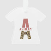 Personalisiertes Monogramm A Pink Leopard Ornament (Vorderseite)