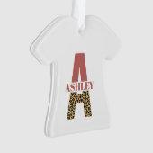 Personalisiertes Monogramm A Pink Leopard Ornament (Vorderseite)