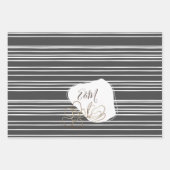 Personalisiertes Monogramm Abstrakter Blumenzauber Geschenkpapier Set (Vorderseite 2)