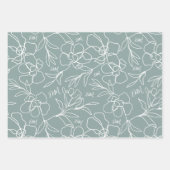 Personalisiertes Monogramm Abstrakter Blumenzauber Geschenkpapier Set (Vorderseite 3)