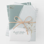 Personalisiertes Monogramm Abstrakter Blumenzauber Geschenkpapier Set (Beispiel)