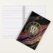 Personalisiertes Monogramm Achat Rosa Rustikales M Notizblock (Innen)