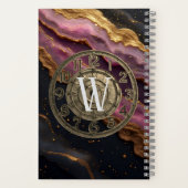 Personalisiertes Monogramm Achat Rosa Rustikales M Notizblock (Rückseite)