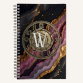 Personalisiertes Monogramm Achat Rosa Rustikales M Notizblock (Vorderseite)