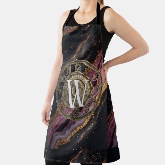 Personalisiertes Monogramm Achat Rosa Rustikales M Schürze (InSitu)
