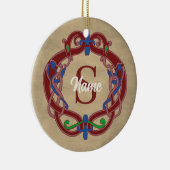 Personalisiertes Monogramm Anfangs Celtic Design Keramik Ornament (Rechts)