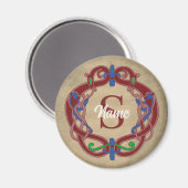 Personalisiertes Monogramm Anfangs Celtic Design Magnet (Vorderseite/Rückseite)
