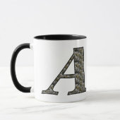 Personalisiertes Monogramm Anfangsbuchstabe A Hort Tasse (Links)