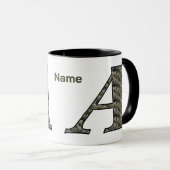 Personalisiertes Monogramm Anfangsbuchstabe A Hort Tasse (VorderseiteRechts)