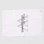 Personalisiertes Monogramm Anfangsbuchstabe und Na Golfhandtuch (Horizontal)