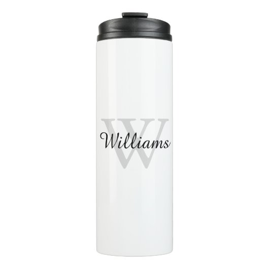 Personalisiertes Monogramm Anfangsbuchstabe und Na Thermosbecher (Vorderseite)