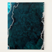 Personalisiertes Monogramm Aquamarin Silver Agate  Planer (Rückseite)