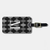Personalisiertes Monogramm-Argyle-Muster-Gepäckanh Gepäckanhänger (Vorderseite horizontal)