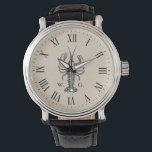 Personalisiertes Monogramm Armbanduhr<br><div class="desc">Eine individuelle Uhr mit Vintagem Hummer und römischer Zeitschrift. Auf beiden Seiten der Krabbe ist ein Platz für Ihren Vor- und Nachnamen Initial.</div>
