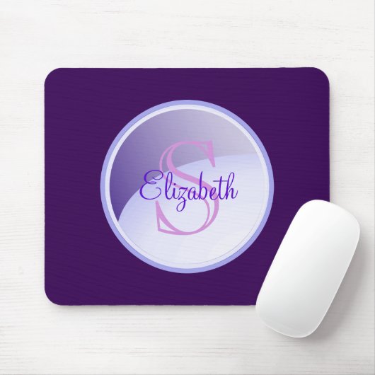 Personalisiertes Monogramm auf einem Lila Lavendel Mousepad (Mit Mouse)