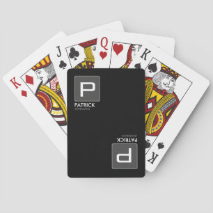 Personalisiertes Monogramm auf Schwarz (bearbeitba Spielkarten
