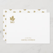 Personalisiertes Monogramm aus antikem Ahornleaf Mitteilungskarte (Vorne/Hinten)