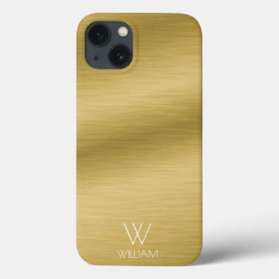 Personalisiertes Monogramm aus gebürstetem Gold Case-Mate iPhone Hülle