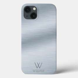 Personalisiertes Monogramm aus gebürstetem Silber Case-Mate iPhone Hülle