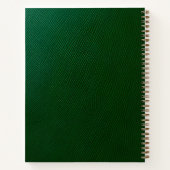 Personalisiertes Monogramm aus grünem Leder Notizblock (Rückseite)